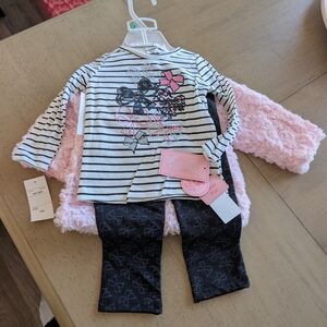 New Girls 3 Piece Set 18 mths Top, Pants, Coat